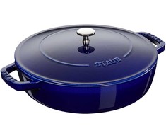 STAUB Ketaus keptuvė su dangčiu 24 cm, mėlyna