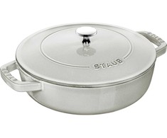 STAUB ketaus troškintuvas su dangčiu, 24 cm, triufelių spalvos