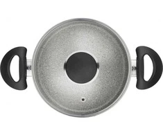 Puodas BALLARINI Ferrara su 2 rankenomis ir dangteliu Granitas 24 CM FERG25D.24D