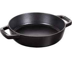 Staub Ketaus keptuvė su dviem rankenėlėmis - 20 cm, juoda