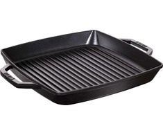 STAUB 40511-783-0 kvadratinė ketaus keptuvė su dviem rankenomis, 33 cm, juoda