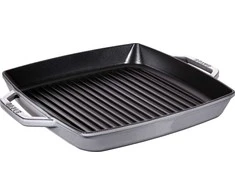 Staub grilio keptuvė indukcinė kvadratinė 33 cm grafito pilka