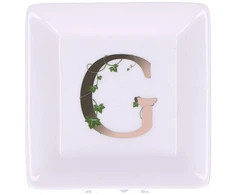 LA PORCELLANA BIANCA ADORATO Kvadratinė lėkštė 10 cm, G raštas