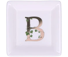 LA PORCELLANA BIANCA ADORATO Kvadratinė lėkštė 10 cm, B raštas