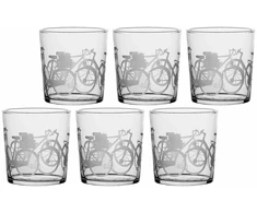 La Porcellana Bianca 6 storadugnių stiklų rinkinys Babila Bicycle - skaidrus, 350 ml
