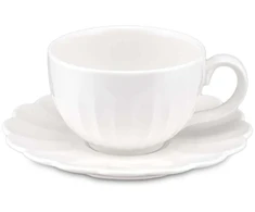 LA PORCELLANA BIANCA BELLAVISTA Filiżanka do kawy ze spodkiem 90 ml balta