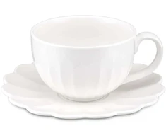 LA PORCELLANA BIANCA BELLAVISTA Puodelis do herbaty ze spodkiem 250 ml balta
