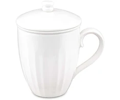 LA PORCELLANA BIANCA BELLAVISTA Puodelis do herbaty su dangteliu 320 ml balta
