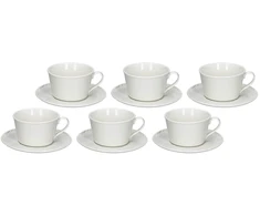 La Porcellana Bianca 6 bosco arbatos puodelių rinkinys su lėkšte - balta, 180 ml