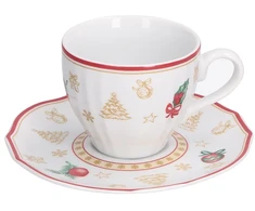 LA PORCELLANA BIANCA CHRISTMAS EDITION Puodelis ir lėkštė 100 ml