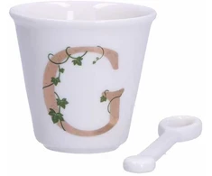 LA PORCELLANA BIANCA UNICO puodelis su šaukštu 75 ml, Design G