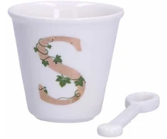 LA PORCELLANA BIANCA UNICO puodelis su šaukštu 75 ml, Pattern S