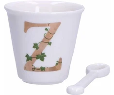 LA PORCELLANA BIANCA UNICO Puodelis su šaukštu 75 ml, Z raštas