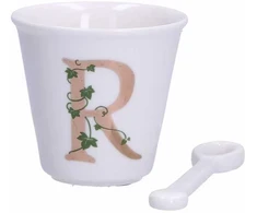 LA PORCELLANA BIANCA UNICO puodelis su šaukštu 75 ml, modelis R