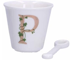 LA PORCELLANA BIANCA UNICO puodelis su šaukštu 75 ml, Pattern P
