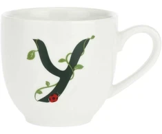 LA PORCELLANA BIANCA SOLOTUA Puodelis ir lėkštė 90 ml, Y raštas