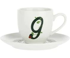 LA PORCELLANA BIANCA SOLOTUA Puodelis ir lėkštė 90 ml, Design G