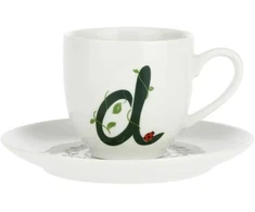 LA PORCELLANA BIANCA SOLOTUA Puodelis ir lėkštė 90 ml, Design D