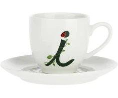 LA PORCELLANA BIANCA SOLOTUA Puodelis ir lėkštė 90 ml, I modelis
