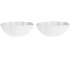 La Porcellana Bianca 2 didelių apvalių villadeifiori dubenėlių rinkinys – baltos spalvos, 23 cm