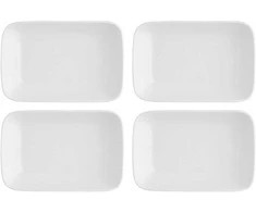 LA PORCELLANA BIANCA ESSENZIALE NEW AGE Rinkinys 4 stačiakampiai dubenys 22 x 15 cm