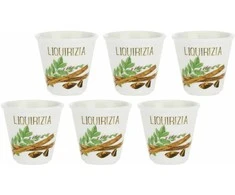 LA PORCELLANA BIANCA LIQUORELLI 6 stiklinių rinkinys likeriui liquirizia 75 ml