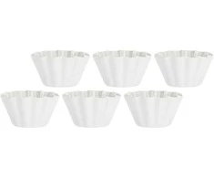 La Porcellana Bianca 6 mažų arezzo dubenėlių rinkinys - balti, 9 cm