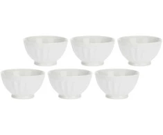 La Porcellana Bianca 6 mažų apvalių pyrago dubenėlių rinkinys - baltos spalvos, 8 cm