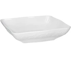 La Porcellana Bianca 6 kvadratinių seklių Florentina dubenėlių rinkinys – baltos spalvos, 22 cm
