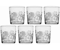 La Porcellana Bianca 6 storadugnių stiklų rinkinys Babila Bicycle - skaidrus, 350 ml