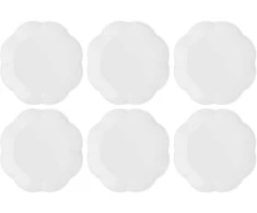 NPC Polska La Porcellana Bianca Villadeifiori 6 torto lėkščių rinkinys 19 cm