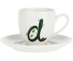 LA PORCELLANA BIANCA SOLOTUA Puodelis ir lėkštė 90 ml, Design D