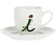 LA PORCELLANA BIANCA SOLOTUA Puodelis ir lėkštė 90 ml, I modelis