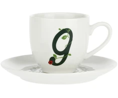 LA PORCELLANA BIANCA SOLOTUA Puodelis ir lėkštė 90 ml, Design G