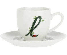 LA PORCELLANA BIANCA SOLOTUA Puodelis ir lėkštė 90 ml, Pattern L
