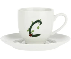 LA PORCELLANA BIANCA SOLOTUA Puodelis ir lėkštė 90 ml, Design C