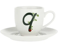 LA PORCELLANA BIANCA SOLOTUA Puodelis ir lėkštė 90 ml, Pattern Q