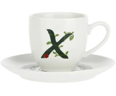 LA PORCELLANA BIANCA SOLOTUA Puodelis ir lėkštė 90 ml, modelis X