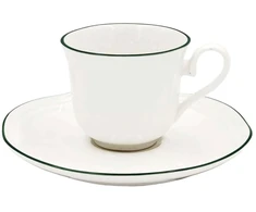 LA PORCELLANA BIANCA TERESA 6 puodelių rinkinys su lėkšte - 90 ml