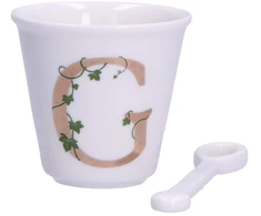 LA PORCELLANA BIANCA UNICO puodelis su šaukštu 75 ml, Design G