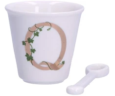 LA PORCELLANA BIANCA UNICO Puodelis su šaukštu 75 ml, Q raštas