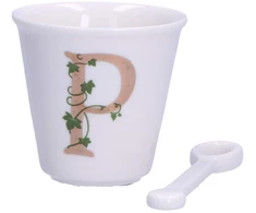 LA PORCELLANA BIANCA UNICO puodelis su šaukštu 75 ml, Pattern P