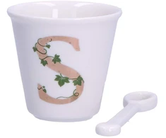 LA PORCELLANA BIANCA UNICO puodelis su šaukštu 75 ml, Pattern S