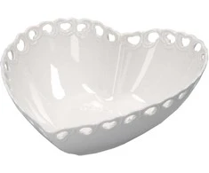 LA PORCELLANA BIANCA VALENTINO Dekoruotas širdies dubuo, 20 cm