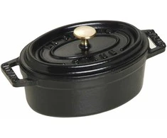 STAUB MINI COCOTTE Mini ketaus puodas ovalus, 250 ml, juodas