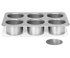 PATISSE Sidabrinis-TOP Forma 6 mini sūrio pyragams su nuimamu dugnu