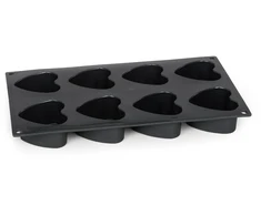 Patisse mini širdelės formos 29 x 17 cm pilkas silikonas 8 skyreliai