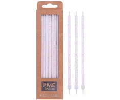 PME 16 aukštų žvakių rinkinys su stovais 18 cm baltos spalvos