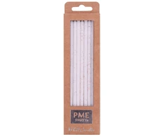 PME 16 aukštų žvakių rinkinys su stovais 18 cm baltos spalvos