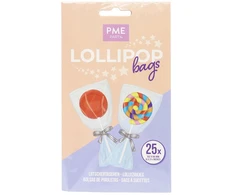 PME Cake Pop maišelių rinkinys su sidabriniais kaspinėliais